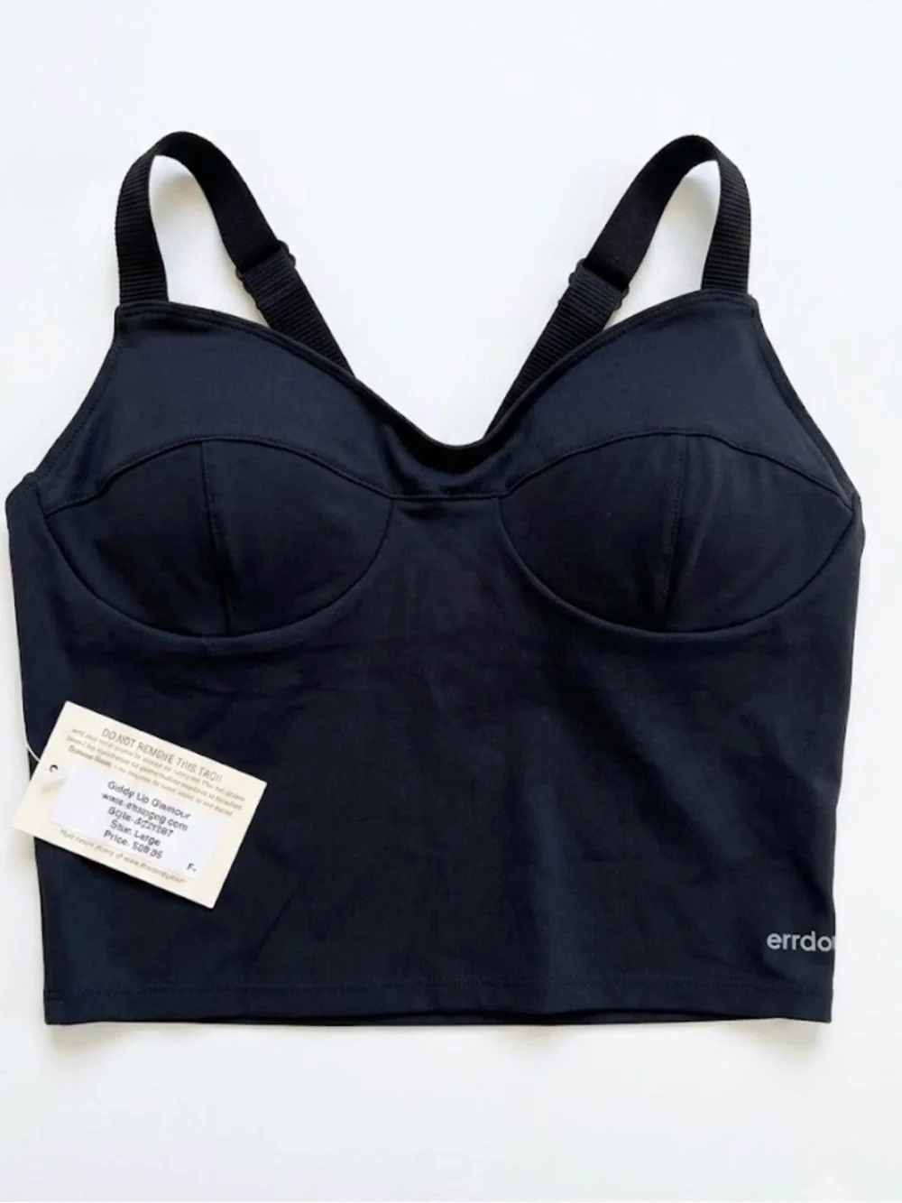 New Boutique Errday Tank Cropped Black Summer Giddy Up Glamour Large Workout - Picture 1 of 10